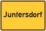 Place name sign Juntersdorf