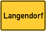 Place name sign Langendorf, Kreis Euskirchen