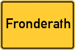Place name sign Fronderath