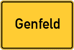 Place name sign Genfeld, Kreis Erkelenz