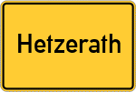 Place name sign Hetzerath, Kreis Erkelenz