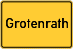 Place name sign Grotenrath