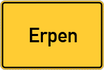 Place name sign Erpen, Rheinland
