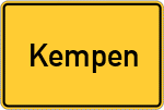 Place name sign Kempen, Selfkantkreis
