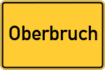 Place name sign Oberbruch, Rheinland
