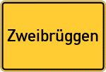 Place name sign Zweibrüggen