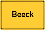 Place name sign Beeck, Kreis Erkelenz