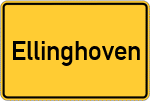 Place name sign Ellinghoven, Kreis Erkelenz