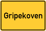 Place name sign Gripekoven, Kreis Erkelenz