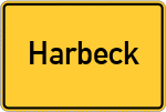 Place name sign Harbeck
