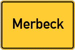 Place name sign Merbeck, Kreis Erkelenz
