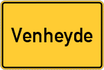 Place name sign Venheyde, Kreis Erkelenz