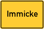 Place name sign Immicke