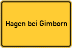 Place name sign Hagen bei Gimborn