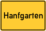 Place name sign Hanfgarten