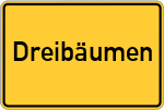 Place name sign Dreibäumen