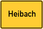 Place name sign Heibach