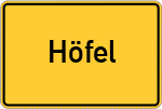 Place name sign Höfel