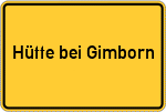 Place name sign Hütte bei Gimborn