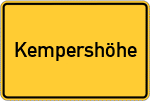 Place name sign Kempershöhe