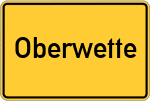 Place name sign Oberwette