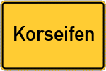 Place name sign Korseifen, Sieg