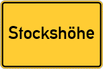 Place name sign Stockshöhe, Sieg