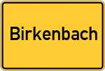 Place name sign Birkenbach, Oberberg Kreis