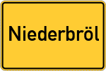 Place name sign Niederbröl