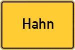 Place name sign Hahn