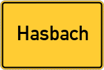Place name sign Hasbach