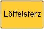 Place name sign Löffelsterz, Oberberg Kreis