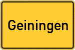 Place name sign Geiningen, Oberberg Kreis