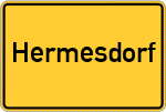Place name sign Hermesdorf, Oberberg Kreis