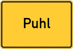 Place name sign Puhl