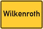 Place name sign Wilkenroth, Oberberg Kreis