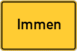 Place name sign Immen, Rheinland