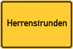 Place name sign Herrenstrunden