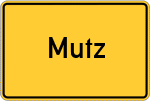 Place name sign Mutz