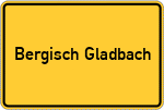 Place name sign Bergisch Gladbach