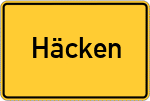 Place name sign Häcken