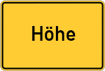 Place name sign Höhe
