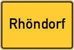 Place name sign Rhöndorf, Rhein