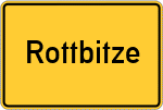 Place name sign Rottbitze
