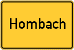 Place name sign Hombach