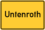 Place name sign Untenroth