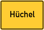 Place name sign Hüchel