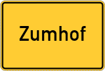 Place name sign Zumhof