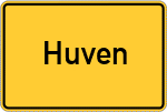 Place name sign Huven