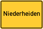 Place name sign Niederheiden